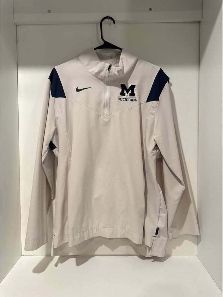 On-Field Michigan Wolverines Team Issued Nike Dri-Fit 1/2 Zip Pullover Jacket